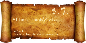 Vilmos Teodózia névjegykártya