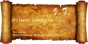 Vilmos Teodózia névjegykártya